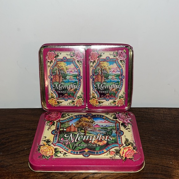 Vintage Memphis Playing Cards in Collectible Souvenir Tin (2 Packs) - Picture 7 of 9